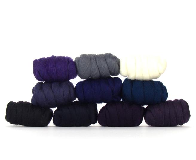Bewitching Fibers Mini Merino Tops Collection - Night Sky - 10 colors Bewitching Fibers Mini Merino Tops Collection - Night Sky - 10 colors